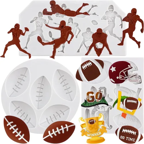 Miniatura 10 de Sijiangmold Moldes de silicona para pelotas deportivas, fútbol, béisbol, baloncesto, rugby, tenis, fondant, bolas de golf, molde de caramelo