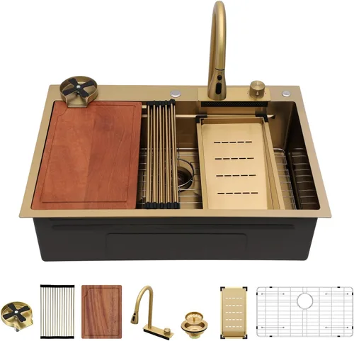 Miniatura 65 de Fregadero de cocina para exteriores, 21 x 20 pulgadas, fregadero de barra para exteriores, fregaderos de cocina de acero inoxidable de montaje