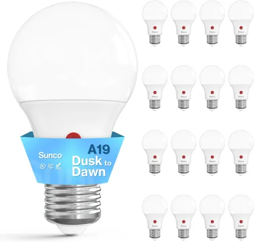 Miniatura 12 de Sunco Paquete de 6 Bombillas de Luz de Atardecer a Amanecer para Exteriores A19, Fotocélula Automática para Iluminación Exterior, 800 LM, 9W Blanco