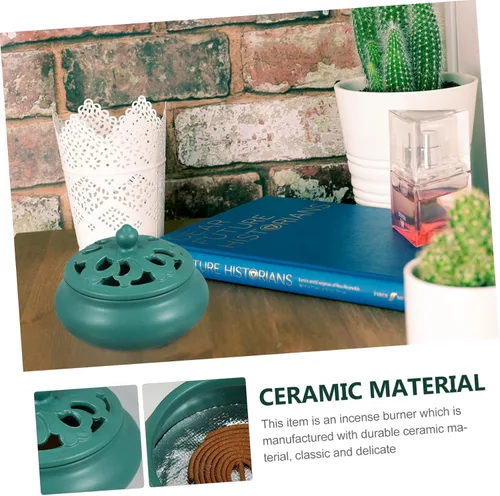 Miniatura 8 de Artibetter Cerámica Decoración Carbón Incienso Quemador Carbón Titular Cono Cerámica Incienso Tazón Cerámico