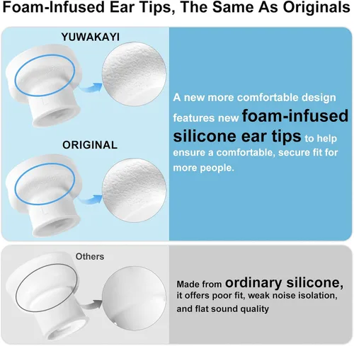 Miniatura 3 de Almohadillas de repuesto con infusión de espuma compatibles con AirPods Pro 3 (2025), comodidad superior, cancelación de ruido mejorada, ajuste