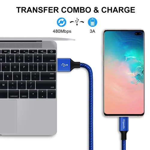 Miniatura 4 de etguuds Paquete de 5 cables USB A a USB C (3/3/6/6/10 pies), cable de carga rápida tipo C para iPhone 17 16 15 Pro Max Plus Air, Samsung Galaxy S25