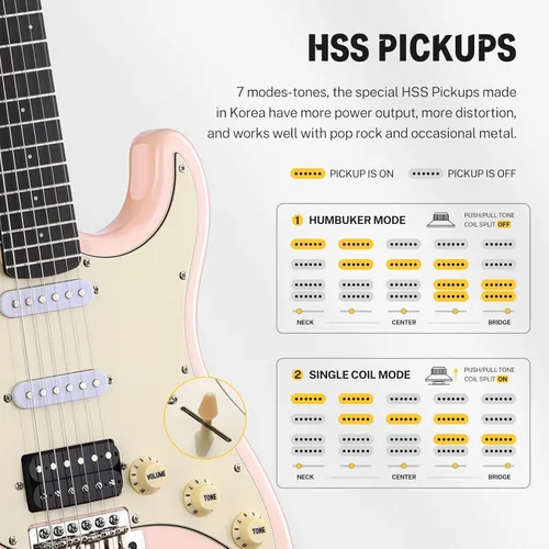 Miniatura 4 de Donner 39 Pulgadas Guitarra Eléctrica, Serie de Diseño DST-200 Guitarra Eléctrica de Cuerpo Sólido con Estilo para Principiantes, Intermedios