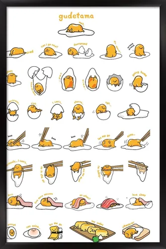 Miniatura 7 de Trends International - Póster de Gudetama con diseño de cuadrícula, para pared, 14.725 x 22.375 pulgadas, versión con marco de madera tipo granero