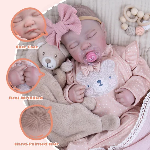 Miniatura 3 de Milidool Muñecas Reborn realistas – Muñeca realista de 20 pulgadas para recién nacido, con extremidades posables, bonito regalo para niños de 3 años