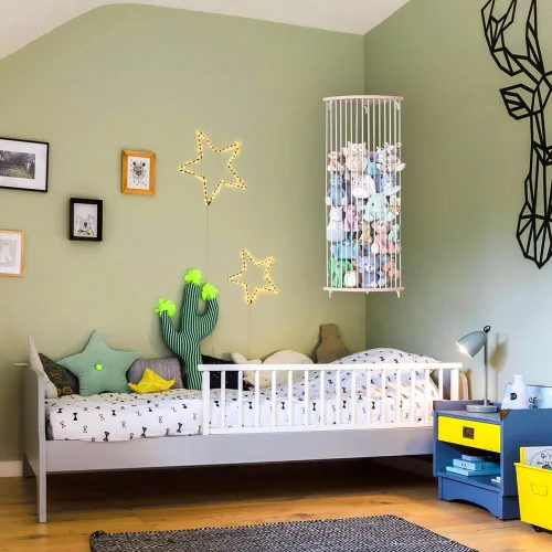 Miniatura 4 de Almacenamiento de animales de peluche, almacenamiento de peluche de esquina de madera, estante organizador de juguetes para guardería, sala