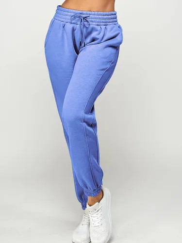 Miniatura 66 de IUUI Pantalones deportivos de cintura alta para mujer, con bolsillos, de algodón, holgados, atléticos