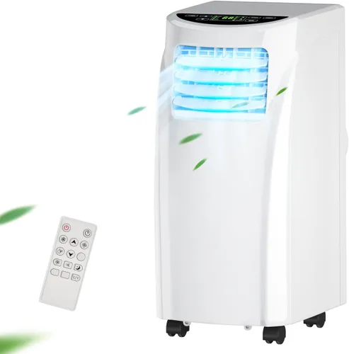 Aire acondicionado portátil fácil de enfriar unidad de aire acondicionado 3 en 1 con deshumidificador, modos de ventilador, control remoto, kit
