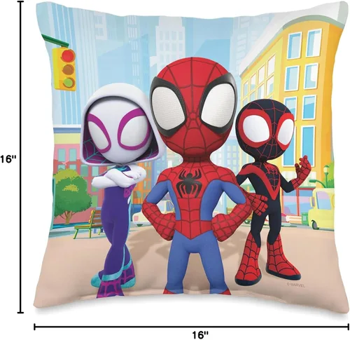 Miniatura 4 de Marvel Amazing Friends Spidey Team Group - Almohada de 16.0 x 16.0 in, multicolor