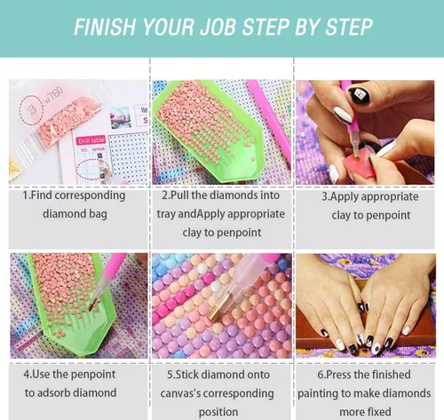 Miniatura 7 de Kits de pintura de diamantes 5D para adultos y niños, arte de diamantes, pintura de diamantes, arte de taladro completo, manualidades por números