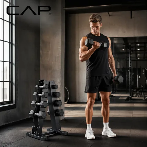 Miniatura 5 de CAP A-Frame Dumbbell Weight Rack Gris