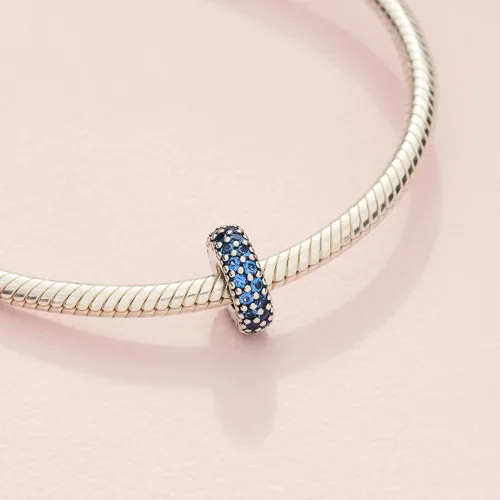 Miniatura 4 de Pandora Joyas Blue Sparkle Espaciador Cristales Charm en Plata de Ley, Metal Cristal, Cristales