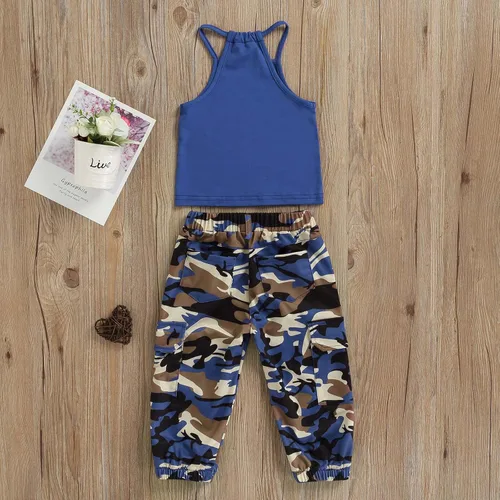Miniatura 121 de Mandizy Conjunto de ropa de otoño para bebé niña pequeña, sudadera de manga larga con estampado de letras bendecidas, pantalones de camuflaje