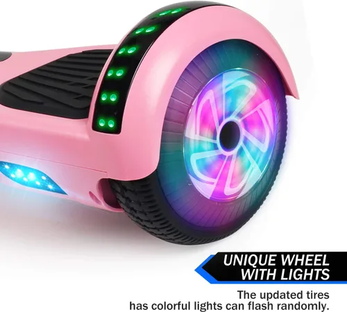Miniatura 4 de LIEAGLE Hoverboard - Patineta autoequilibrante de 16.5 cm, 6.5 pulgadas, con ruedas Bluetooth, luces LED, para niños y adultos A03-Rosa