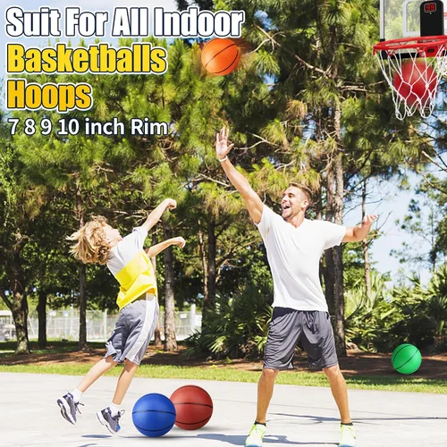 Miniatura 6 de Anzmtosn Mini Basketball Toys for Over Door Indoor Hoops - 7 Inch Pool Basketballs with Pump, Beach Balls, Water Toys for Inflatables Hoops