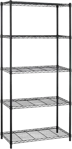 Miniatura 13 de Estantes de almacenamiento de 5 estantes, estantería de metal NSF, estante de almacenamiento de garaje, estantes de alambre ajustables, organizador