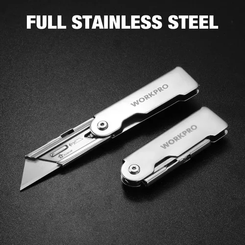 Miniatura 3 de WORKPRO Juego de cuchillos de bolsillo plegables de cambio rápido de 3 piezas con clip para cinturón