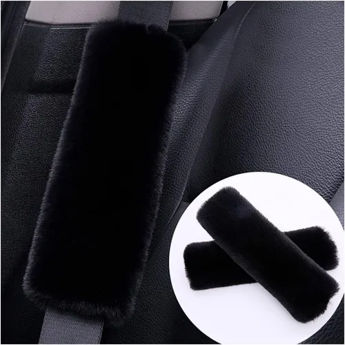 2 fundas esponjosas para cinturón de seguridad de automóvil, cojín de felpa suave y cómodo para cinturón de seguridad que protege el hombro, fundas