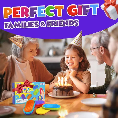 Miniatura 7 de Juguetes magnéticos sensoriales fidget para niños: Deslizadores magnéticos de silicona fidgets antiestrés para autismo, alivio de ansiedad, juguetes