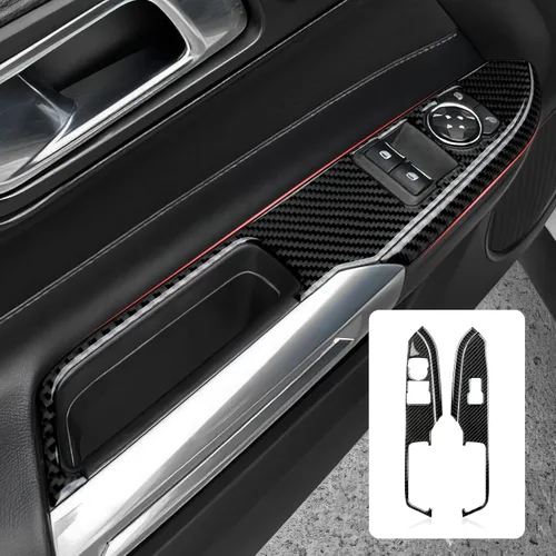 Miniatura 13 de Adhesivo de vinilo de fibra de carbono para panel de marco de engranajes para Ford Mustang 2015, 2016, 2017, 2018, 2019, 2020, 2021, 2022, 2023