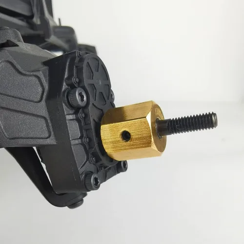Miniatura 7 de MORLORDY Juego de adaptadores hexagonales de latón con eje de transmisión de portal RC de 0.512 in para escala 1/10 RC Crawler Car SCX10 III