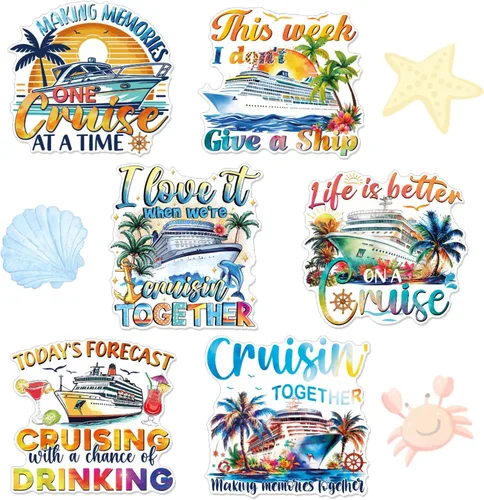 Miniatura 11 de Wxiben - Decoraciones magnéticas grandes para puerta de crucero, 6 unidades, decoración de puerta de crucero de navegación marítima, divertidos
