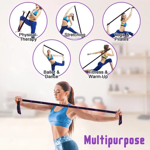 Miniatura 3 de Bandas de resistencia con asas, correa de estiramiento elástica para terapia física, correa de yoga para equipo de estiramiento, bandas