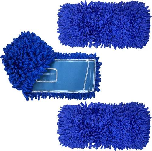 Miniatura 15 de Kleen Handler Trapeador de polvo de microfibra de 48 pulgadas Reemplazo de cabezal de trapeador comercial lavable extra grande, paquete de 6 Azul