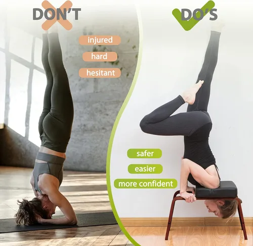 Miniatura 2 de BODY RHYTHM Banco de yoga para cabeza, silla de inversión para yoga, entrenador de cabeza para aliviar el estrés, mejorar el sueño y la digestión