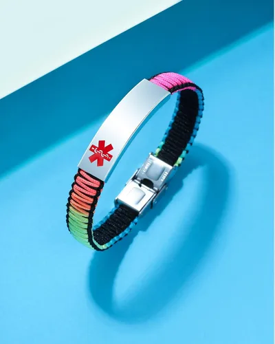 Miniatura 3 de JF.JEWELRY Pulsera de alerta médica para mujeres T1D T2D Pulsera de identificación de alerta médica para diabetes y epilepsia para niñas y niños