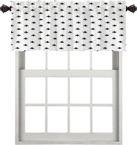 Miniatura 33 de Cortinas opacas de poliéster multicapa para cafetería, con diseño de diamantes, 2 unidades, 26 x 24 pulgadas