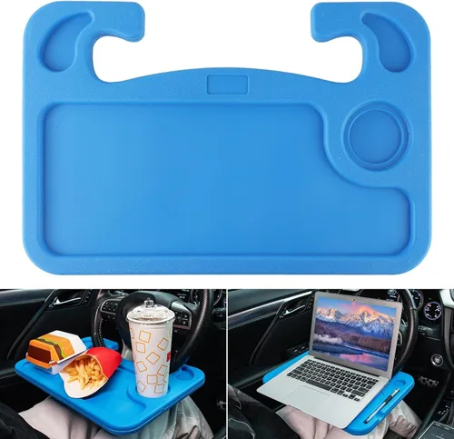 Miniatura 11 de JUSTTOP Escritorio de Volante de Coche para Laptop, Accesorios Multiusos de Coche para Viajes, Bandejas de Soporte de Asiento de Coche para Comer