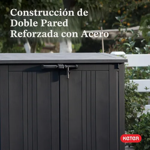 Miniatura 12 de Keter Store-It-Out Prime - Cobertizo de almacenamiento exterior de resina de 4.3 x 3.7 pies con bisagras de fácil elevación, perfecto para Negro