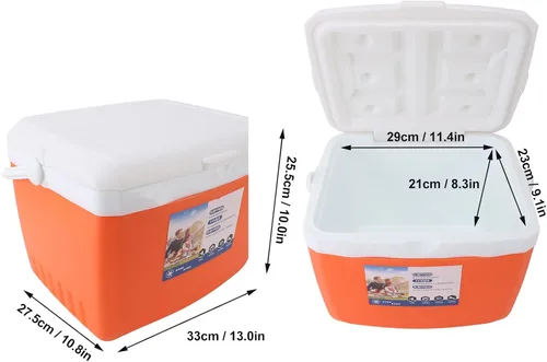 Miniatura 5 de Enfriador portátil aislado con asa, caja de hielo portátil, enfriador de campamento, bolsa térmica portátil para campamento, portón trasero, playa
