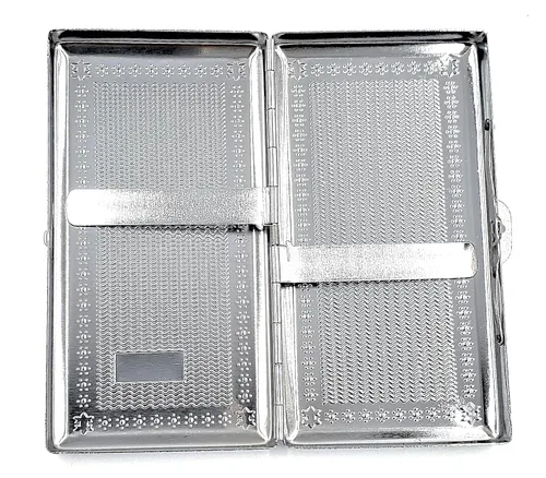 Miniatura 3 de Estuche para cigarrillos de estilo victoriano, soporte metálico para tamaño regular, amplio y 100's, cartera de bolsillo de seguridad