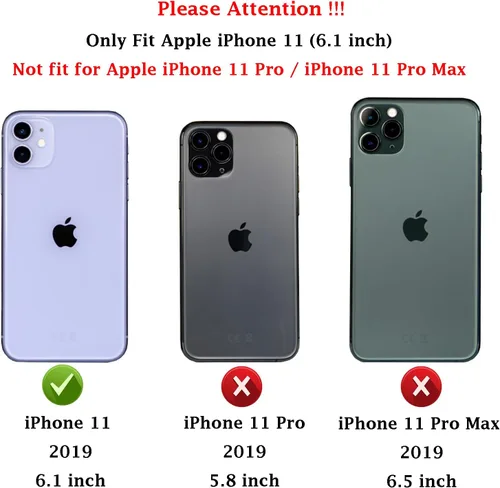 Miniatura 2 de MDCN Funda para iPhone 11: funda protectora de doble capa resistente para teléfono celular, a prueba de golpes, resistente, con protector
