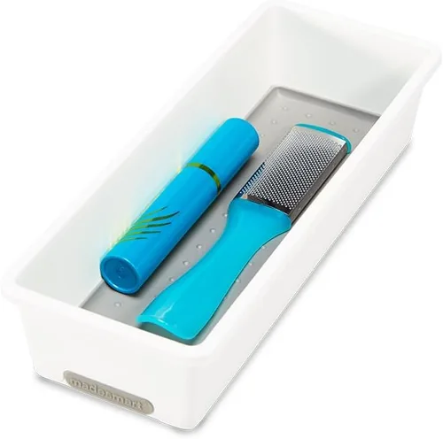 Miniatura 7 de madesmart Mini bandeja clásica para utensilios, contenedor blanco y clásico de 9.8 x 3.8 pulgadas, color blanco, colección clásica, organizador