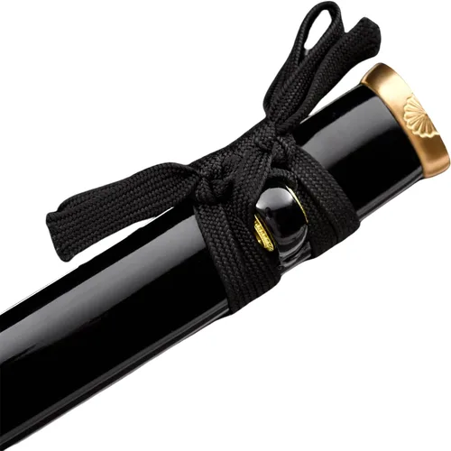 Miniatura 7 de Hoja de crisantemo japonesa real hecha a mano tanto corta katana samurái real de 13 pulgadas 1065 hoja de acero de resorte de acero de espiga