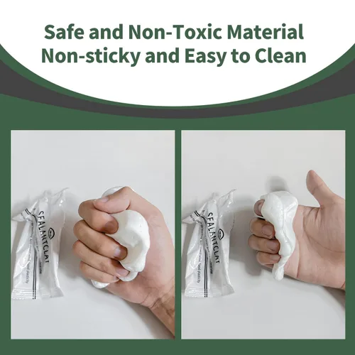 Miniatura 5 de Masilla selladora impermeable, paquete de 8 masillas de sellado blanco, arcilla de sellado de reparación de conductos impermeable, barro