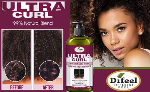 Miniatura 2 de Difeel Ultra Curl con Argán y Manteca de Karité - Acondicionador para aumentar los rizos, 33.8 oz.