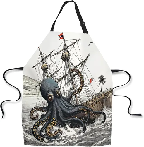 Miniatura 13 de Delantal de Cocina Faro con Puesta de Sol Delantal para Hornear en Casa Chef Delantal Impermeable para Mujeres y Hombres 31X27 Pulgadas