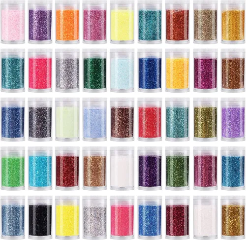Miniatura 15 de Licool - Brillantina gruesa holográfica, juego de 12, purpurina artesanal para manualidades de resina, purpurina cosmética para uñas, cuerpo, cara