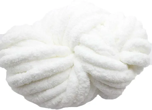Miniatura 5 de Manta de punto gigante de hilo de chenilla de 2.2 lbs, color blanco arroz, tejido de ganchillo, para mamás