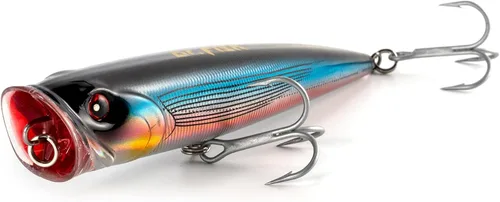 Miniatura 13 de Dr.Fish Popper - Señuelos de pesca de agua salada, 4/5.5 pulgadas GT Popper VMC anzuelos agudos señuelos de pesca para lubina, lucio, salmón en alta