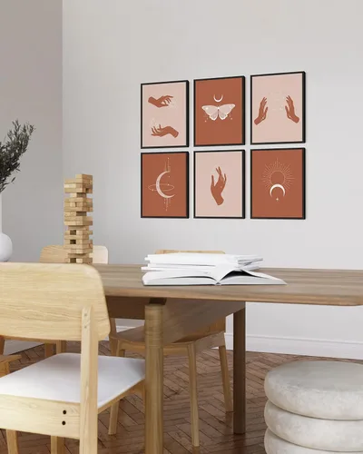 Miniatura 4 de HAUS AND HUES Arte de pared de astrología - Pósteres de sol y luna, impresiones bohemias espirituales celestiales, decoración de astrología