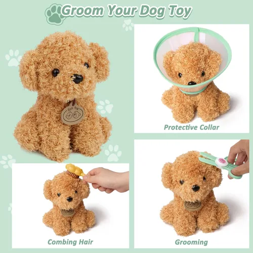 Miniatura 3 de Liberry Kit de médico para niños pequeños de 3, 4, 5, 6 años, 26 piezas con juguete para perro, estetoscopio y disfraz de disfraz, regalo médico