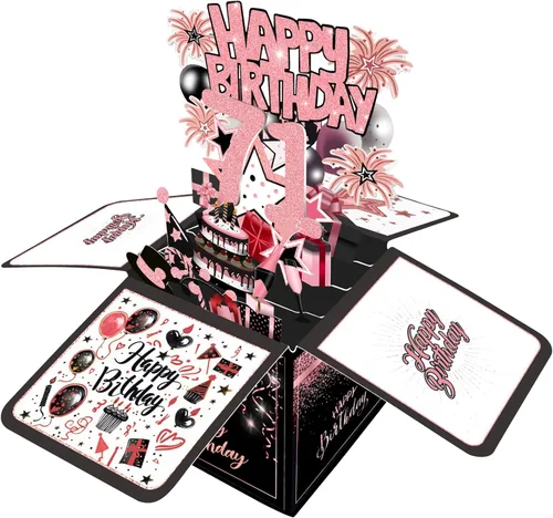 Miniatura 33 de Tarjeta de cumpleaños número 1 de Joycard, decoraciones de cumpleaños número 1 para niñas y niños, para ella o él, tarjetas 3D de feliz cumpleaños