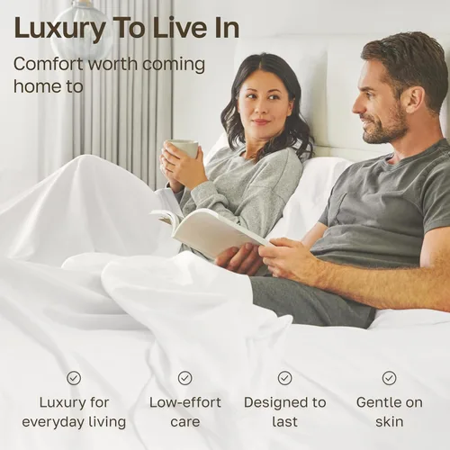 Miniatura 7 de California Design Den Sábanas de Cama 100% Algodón Egipcio - Juego de Sábanas King de Lujo Auténtico Certificado con Bolsillos Profundos, Satén