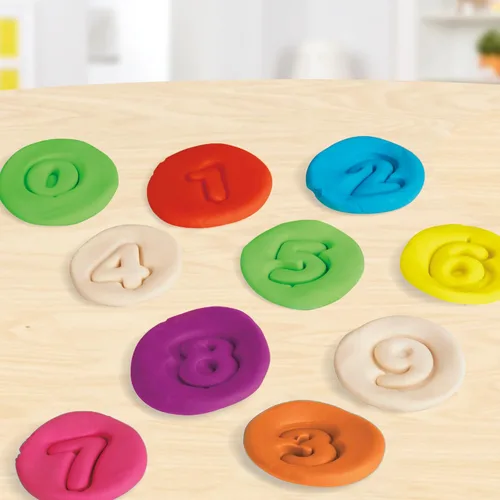 Miniatura 3 de Play-Doh Juego de números y formas con 17 herramientas y 20 barras de plastilina, suministros para el aula de regreso a la escuela, artes