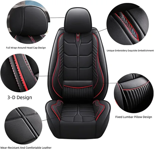 Miniatura 3 de URINOVET Funda de asiento de automóvil para Chevrolet Cruze 2011-2019, funda de asiento delantero y trasero de 5 plazas, fundas de asiento de cuero
